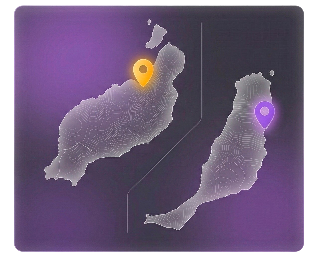 Mapa de Lanzarote y Fuerteventura