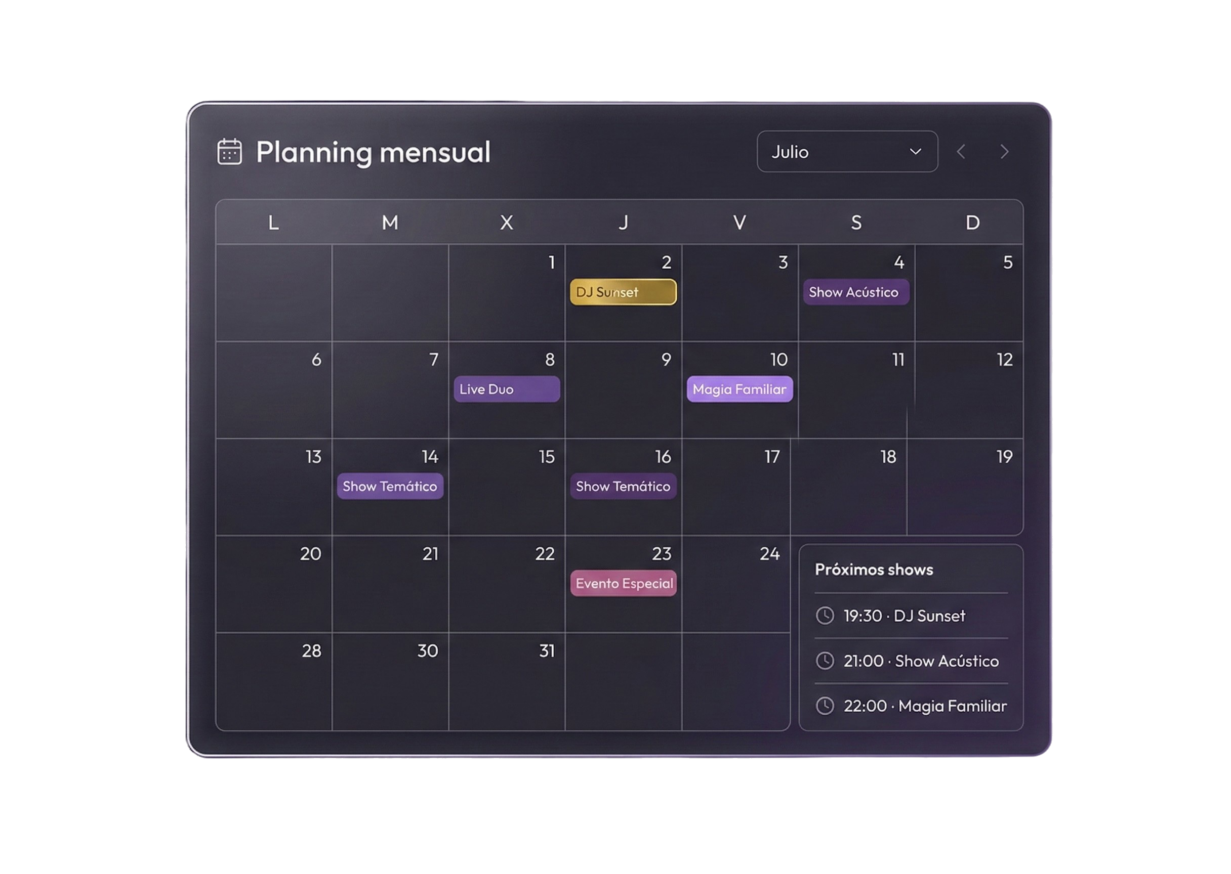 Calendario de coordinación